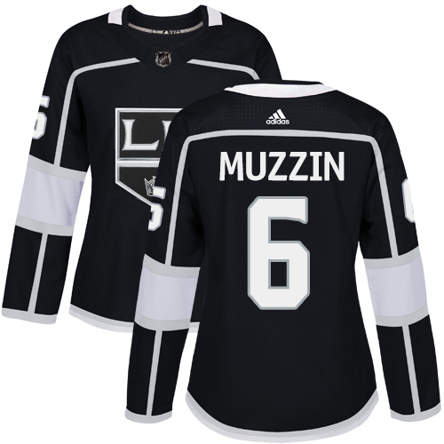 Adidas Los Angeles Kings 6 Jake Muzzin Black Home Authentic Women Stitched NHL Jersey
